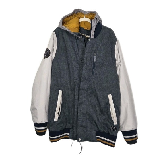 Nike SB Hazed Snowboarding Jacket Waterproof Winter Coat Beaverton Blue Tan Zip